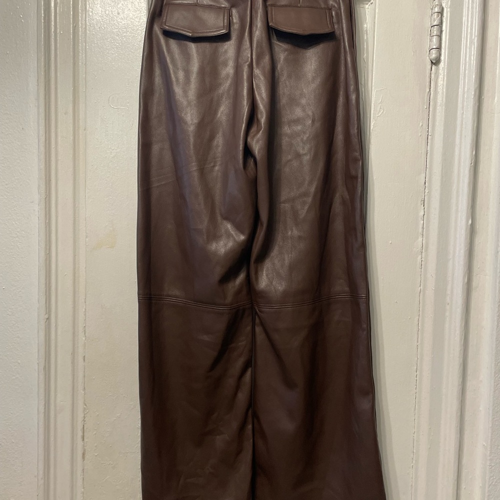 Line and Dot Faux Leather Halle Wide Leg Pants size xs - Picture 3 of 6